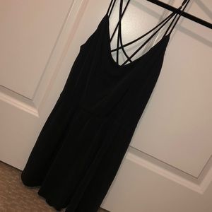 Black spaghetti strap romper